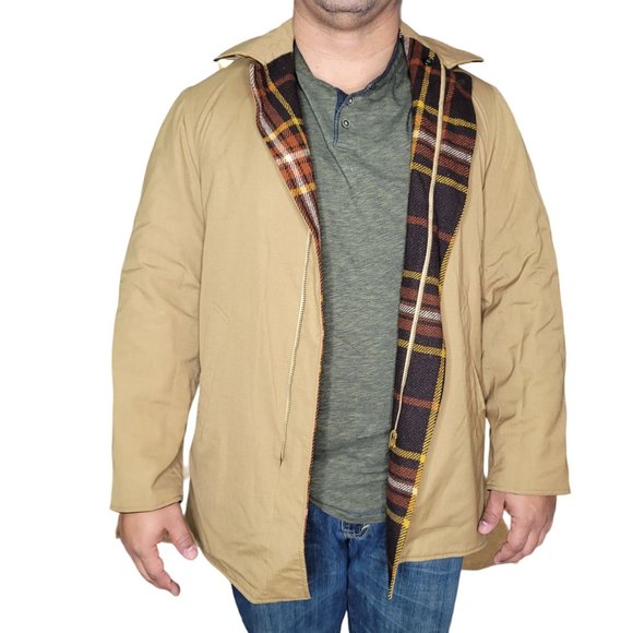 Pendleton vintage reversible wool plaid heavy winter mens jacket size Large/XL - Picture 2 of 16
